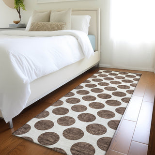 Piper Looms Mayfield Circles AMF980 Brown Machine Washable Area Rug Runner Lifestyle Image Feature