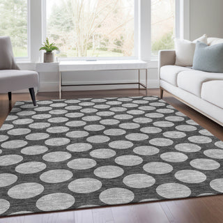 Piper Looms Mayfield Circles AMF980 Charcoal Machine Washable Area Rug Lifestyle Image Feature