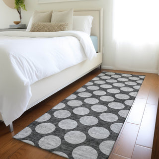 Piper Looms Mayfield Circles AMF980 Charcoal Machine Washable Area Rug Runner Lifestyle Image Feature