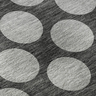 Piper Looms Mayfield Circles AMF980 Charcoal Machine Washable Area Rug Swatch Image