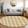 Piper Looms Mayfield Circles AMF980 Gold Machine Washable Area Rug Round Lifestyle Image Feature