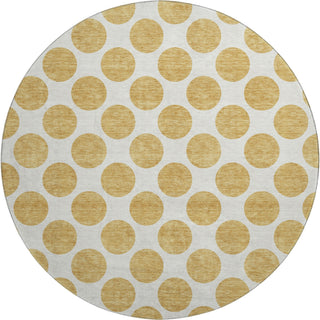 Piper Looms Mayfield Circles AMF980 Gold Machine Washable Area Rug Round Main Image