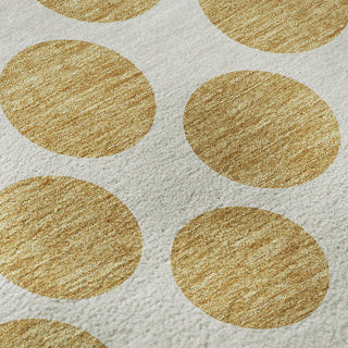 Piper Looms Mayfield Circles AMF980 Gold Machine Washable Area Rug Swatch Image