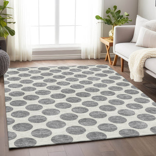 Piper Looms Mayfield Circles AMF980 Gray Machine Washable Area Rug Lifestyle Image Feature