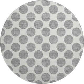 Piper Looms Mayfield Circles AMF980 Gray Machine Washable Area Rug Round Main Image