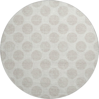 Piper Looms Mayfield Circles AMF980 Ivory Machine Washable Area Rug Round Main Image