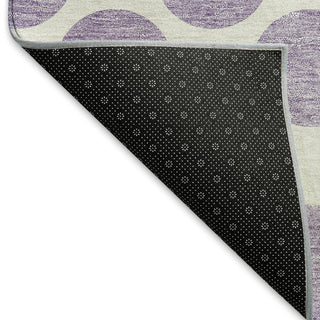 Piper Looms Mayfield Circles AMF980 Lavender Machine Washable Area Rug Backing Image