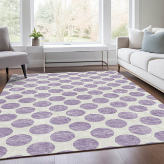 Piper Looms Mayfield Circles AMF980 Lavender Machine Washable Area Rug Lifestyle Image Feature