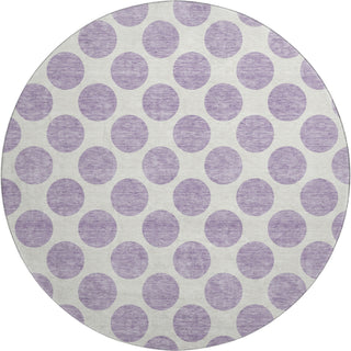 Piper Looms Mayfield Circles AMF980 Lavender Machine Washable Area Rug Round Main Image