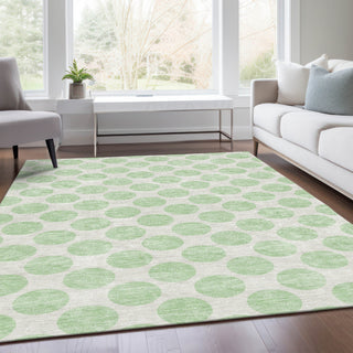 Piper Looms Mayfield Circles AMF980 Mint Machine Washable Area Rug Lifestyle Image Feature