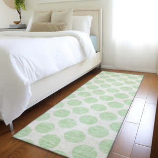 Piper Looms Mayfield Circles AMF980 Mint Machine Washable Area Rug Runner Lifestyle Image Feature