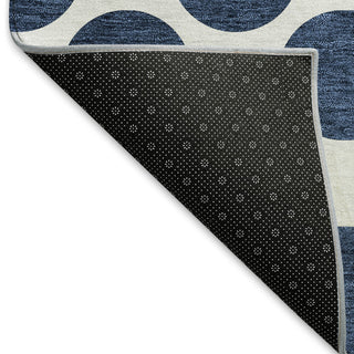 Piper Looms Mayfield Circles AMF980 Navy Machine Washable Area Rug Backing Image