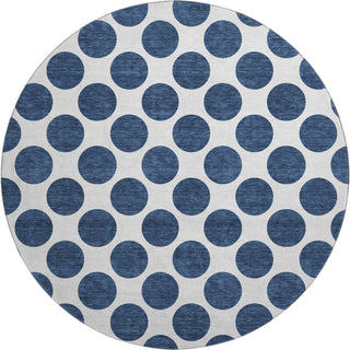 Piper Looms Mayfield Circles AMF980 Navy Machine Washable Area Rug Round Main Image