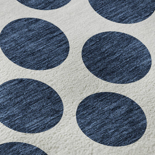 Piper Looms Mayfield Circles AMF980 Navy Machine Washable Area Rug Swatch Image