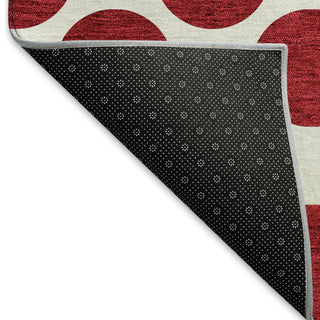 Piper Looms Mayfield Circles AMF980 Red Machine Washable Area Rug Backing Image