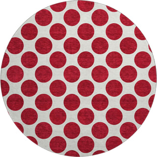 Piper Looms Mayfield Circles AMF980 Red Machine Washable Area Rug Round Main Image