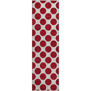 Piper Looms Mayfield Circles AMF980 Red Machine Washable Area Rug Runner Main Image