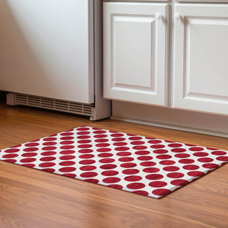 Piper Looms Mayfield Circles AMF980 Red Machine Washable Area Rug Scatter Lifestyle Image Feature