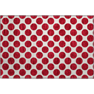Piper Looms Mayfield Circles AMF980 Red Machine Washable Area Rug Scatter Main Image