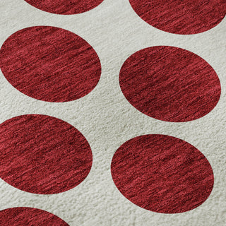 Piper Looms Mayfield Circles AMF980 Red Machine Washable Area Rug Swatch Image
