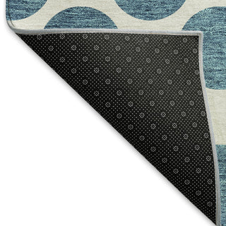 Piper Looms Mayfield Circles AMF980 Teal Machine Washable Area Rug Backing Image