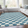 Piper Looms Mayfield Circles AMF980 Teal Machine Washable Area Rug Lifestyle Image Feature