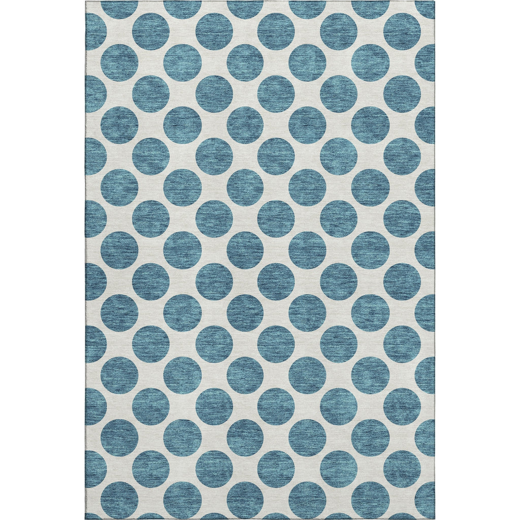Piper Looms Mayfield Circles AMF980 Teal Machine Washable Area Rug main image