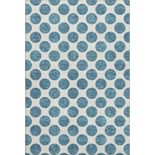 Piper Looms Mayfield Circles AMF980 Teal Machine Washable Area Rug main image
