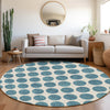 Piper Looms Mayfield Circles AMF980 Teal Machine Washable Area Rug Round Lifestyle Image Feature