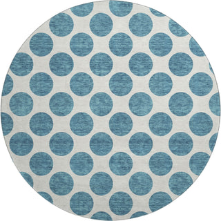 Piper Looms Mayfield Circles AMF980 Teal Machine Washable Area Rug Round Main Image