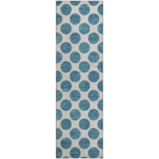 Piper Looms Mayfield Circles AMF980 Teal Machine Washable Area Rug Runner Main Image