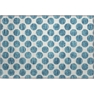 Piper Looms Mayfield Circles AMF980 Teal Machine Washable Area Rug Scatter Main Image