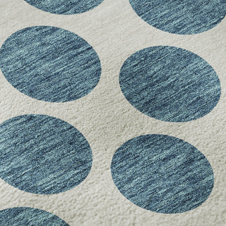 Piper Looms Mayfield Circles AMF980 Teal Machine Washable Area Rug Swatch Image