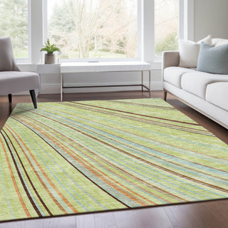Piper Looms Mayfield Stripes AMF981 Aloe Machine Washable Area Rug Lifestyle Image Feature