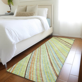 Piper Looms Mayfield Stripes AMF981 Aloe Machine Washable Area Rug Runner Lifestyle Image Feature