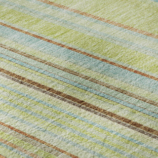 Piper Looms Mayfield Stripes AMF981 Aloe Machine Washable Area Rug Swatch Image