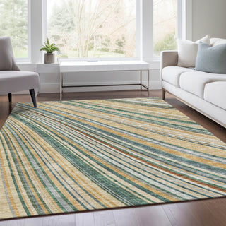 Piper Looms Mayfield Stripes AMF981 Beige Machine Washable Area Rug Lifestyle Image Feature
