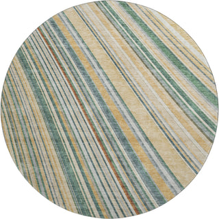 Piper Looms Mayfield Stripes AMF981 Beige Machine Washable Area Rug Round Main Image