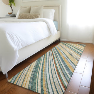 Piper Looms Mayfield Stripes AMF981 Beige Machine Washable Area Rug Runner Lifestyle Image Feature