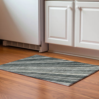 Piper Looms Mayfield Stripes AMF981 Black Machine Washable Area Rug Scatter Lifestyle Image Feature