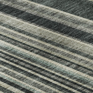 Piper Looms Mayfield Stripes AMF981 Black Machine Washable Area Rug Swatch Image