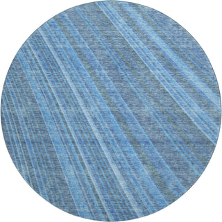 Piper Looms Mayfield Stripes AMF981 Blue Machine Washable Area Rug Round Main Image