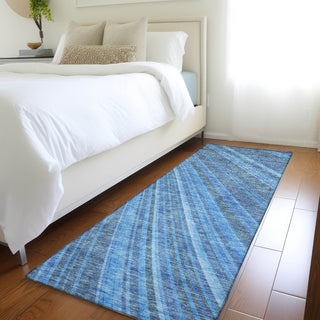 Piper Looms Mayfield Stripes AMF981 Blue Machine Washable Area Rug Runner Lifestyle Image Feature