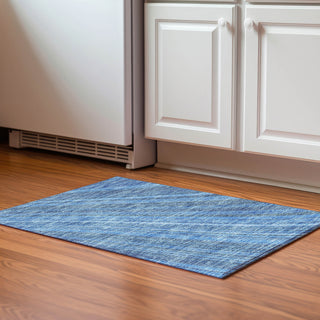 Piper Looms Mayfield Stripes AMF981 Blue Machine Washable Area Rug Scatter Lifestyle Image Feature