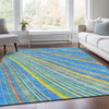Piper Looms Mayfield Stripes AMF981 Denim Machine Washable Area Rug Lifestyle Image Feature