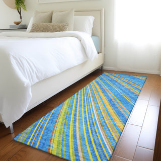 Piper Looms Mayfield Stripes AMF981 Denim Machine Washable Area Rug Runner Lifestyle Image Feature