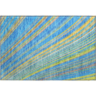 Piper Looms Mayfield Stripes AMF981 Denim Machine Washable Area Rug Scatter Main Image