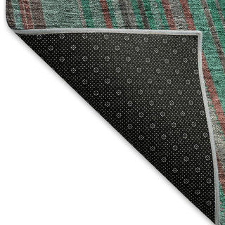 Piper Looms Mayfield Stripes AMF981 Emerald Machine Washable Area Rug Backing Image
