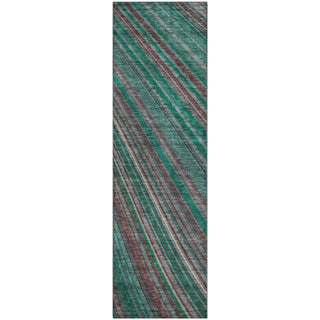 Piper Looms Mayfield Stripes AMF981 Emerald Machine Washable Area Rug Runner Main Image