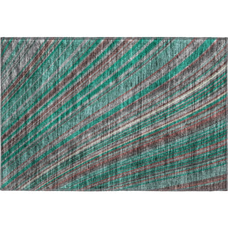 Piper Looms Mayfield Stripes AMF981 Emerald Machine Washable Area Rug Scatter Main Image